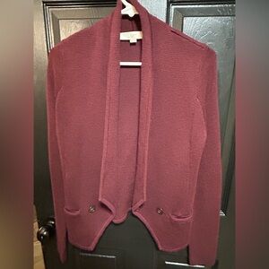 LOFT Deep Burgundy Cardigan